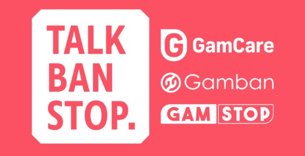 TalkBanStop logo. GamCare. Gamban. Gamstop.