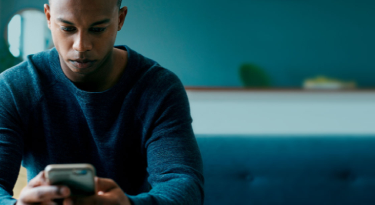 Man checking his phone