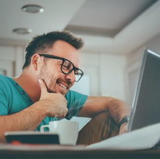 Man looking at laptop
