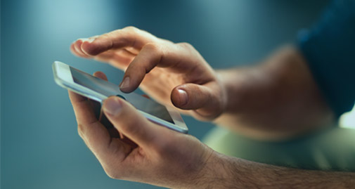 Man holding a smartphone