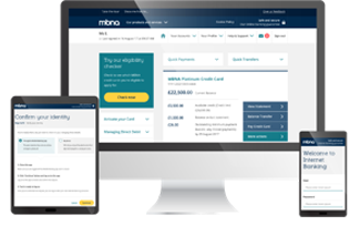 Image showing the new MBNA brand style on various devices