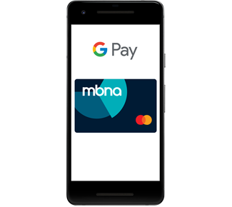 Smartphone with MBNA card in Google Pay