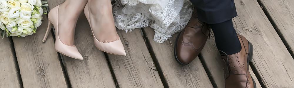 Bride and groom's feet