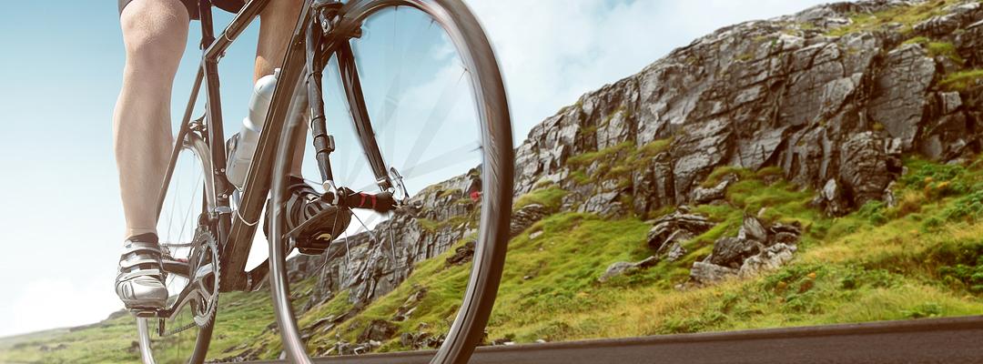 Person riding a mountain bike
