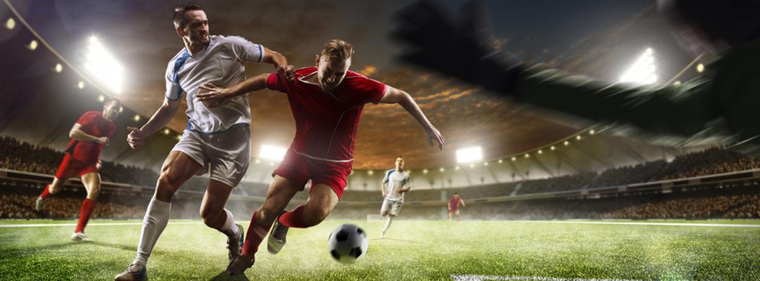 Football players playing football